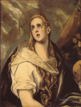  penitente Pintura - La Magdalena Penitente Manierismo Renacimiento español El Greco